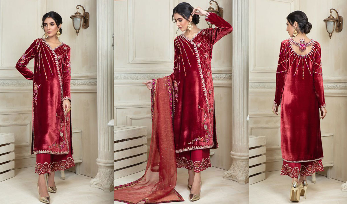 Red Velvet Suit for Women