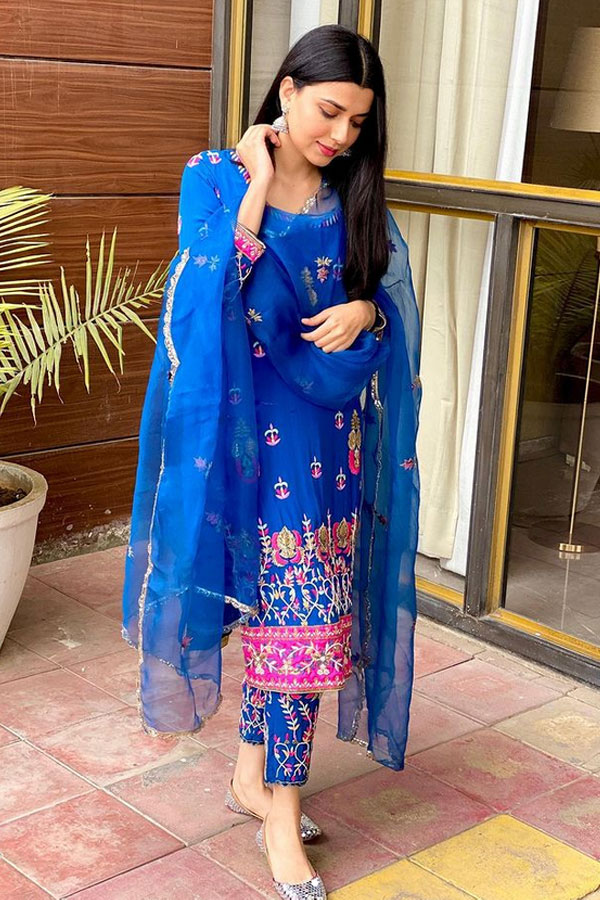Royal Blue Suit with Tight Plazzo