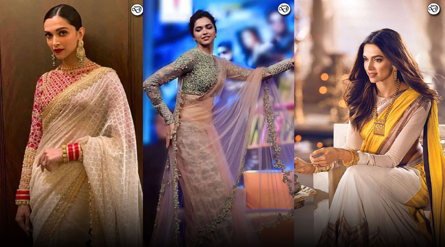 Deepika Padukone - Sarees with Full Sleeve Blouse