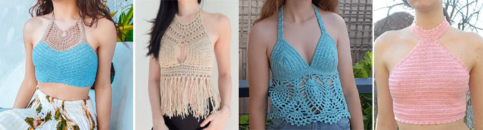 halter crochet tops