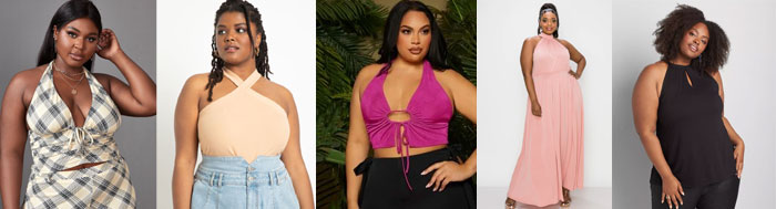 plus sized halter tops