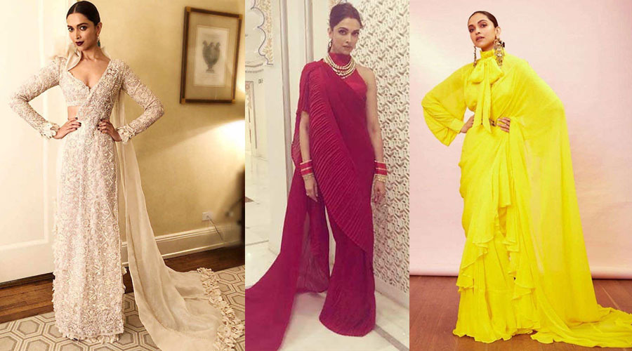 Deepika Padukone - Saree with Modern Twist