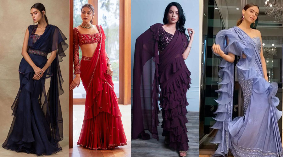 Ruffled Sarees