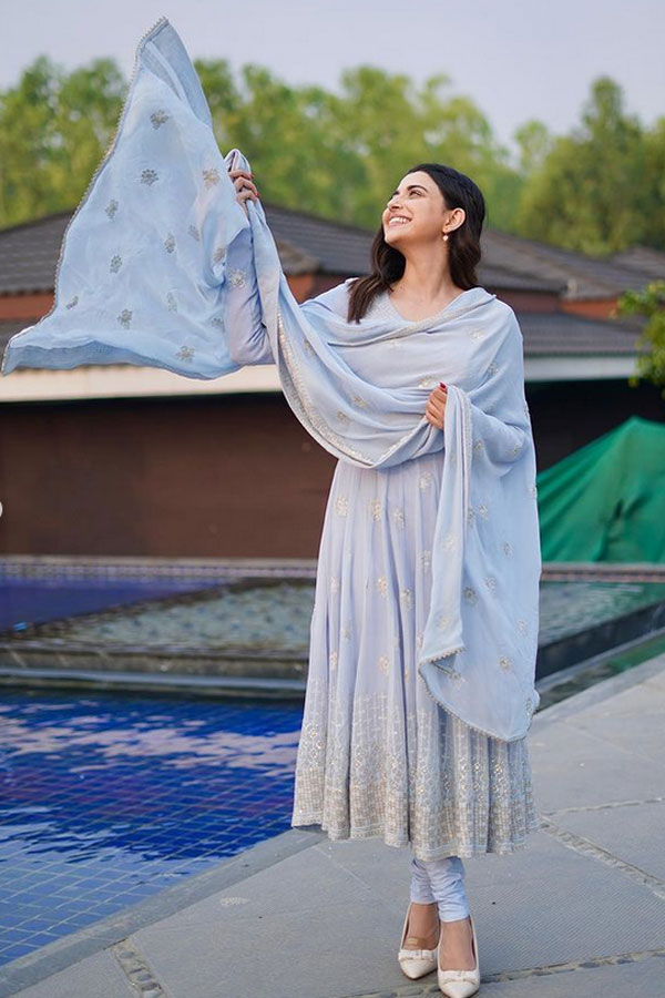 Gray Frock Suit with Churidar