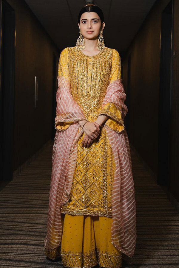 Yellow Colored Sharara Dress